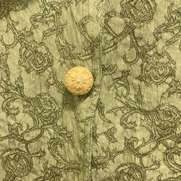 Apparenza lightweight lime green button up jacket with beautiful embroidery - Picture 3 of 10